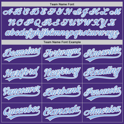 Custom Purple Light Blue-White Authentic Baseball Jersey - Sky-Custom