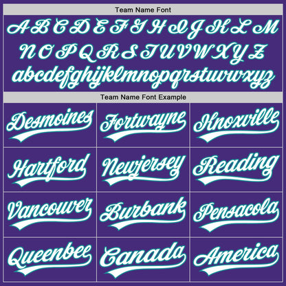 Custom Purple White-Teal Authentic Baseball Jersey - Sky-Custom
