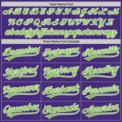 Custom Purple Neon Green-White Authentic Baseball Jersey - Sky-Custom