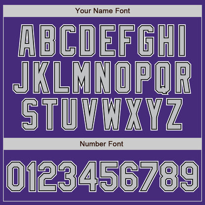 Custom Purple Gray-Black Authentic Baseball Jersey - Sky-Custom