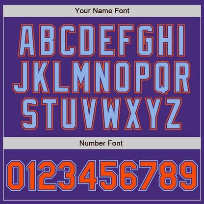 Custom Purple Orange-Light Blue Authentic Baseball Jersey - Sky-Custom