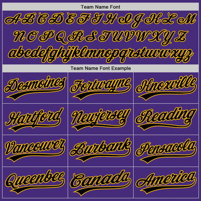 Custom Purple Black Pinstripe Black-Gold Authentic Baseball Jersey - Sky-Custom