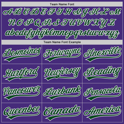 Custom Purple White Pinstripe Green Authentic Baseball Jersey - Sky-Custom