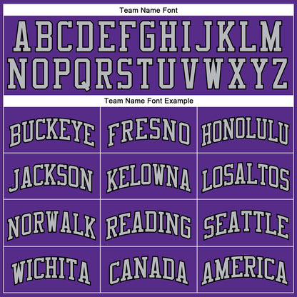 Custom Purple Black Pinstripe Gray Authentic Basketball Jersey - Sky-Custom