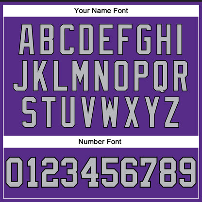Custom Purple Black Pinstripe Gray Authentic Basketball Jersey - Sky-Custom