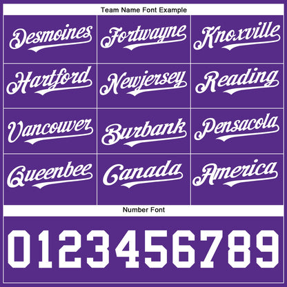 Custom Purple White Authentic Baseball Jersey - Sky-Custom