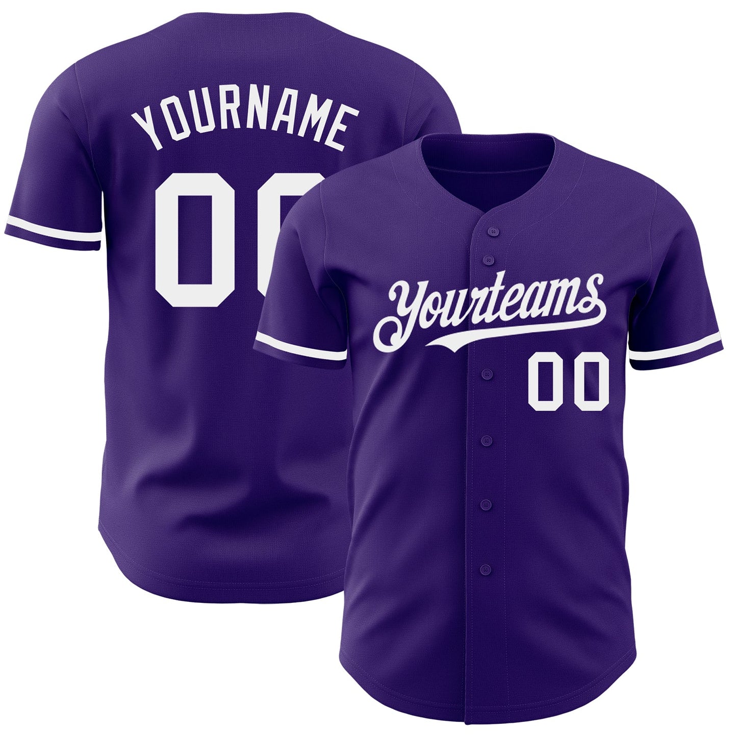 Custom Purple White Authentic Baseball Jersey - Sky-Custom