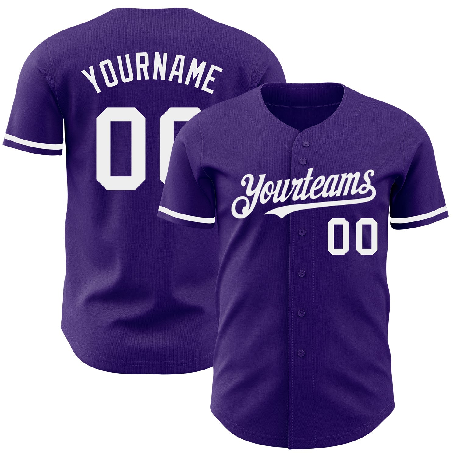 Custom Purple White Authentic Baseball Jersey - Sky-Custom