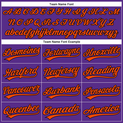 Custom Purple Black Pinstripe Orange Authentic Baseball Jersey - Sky-Custom