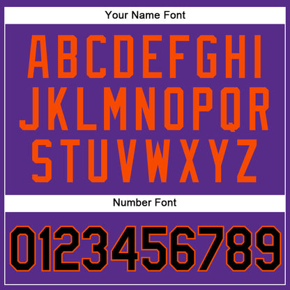 Custom Purple Black Pinstripe Orange Authentic Baseball Jersey - Sky-Custom