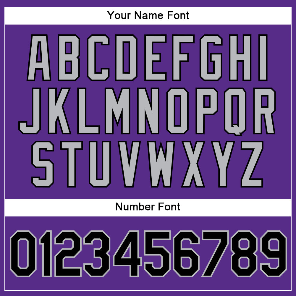 Custom Purple Black Pinstripe Gray Authentic Baseball Jersey - Sky-Custom