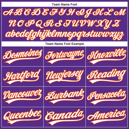 Custom Purple White Pinstripe Orange Authentic Baseball Jersey - Sky-Custom