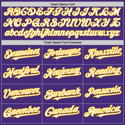 Custom Purple White-Gold Authentic Baseball Jersey - Sky-Custom