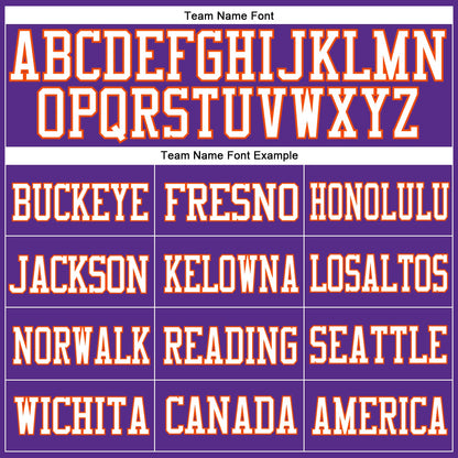 Custom Purple White-Orange Mesh Authentic Football Jersey - Sky-Custom