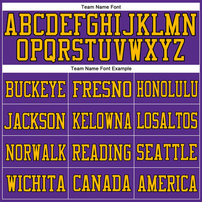 Custom Purple Gold-Black Mesh Authentic Football Jersey - Sky-Custom