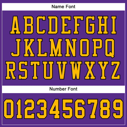 Custom Purple Gold-Black Mesh Authentic Football Jersey - Sky-Custom