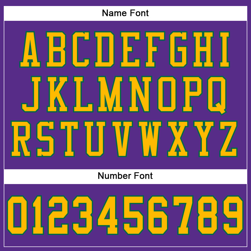 Custom Purple Gold-Kelly Green Mesh Authentic Football Jersey - Sky-Custom