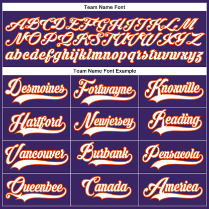 Custom Purple White-Orange Hockey Lace Neck Jersey - Sky-Custom