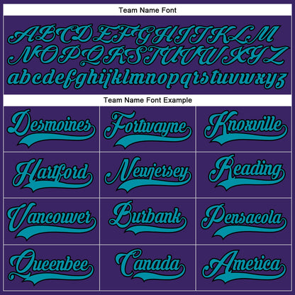 Custom Purple Teal-Black Hockey Lace Neck Jersey - Sky-Custom