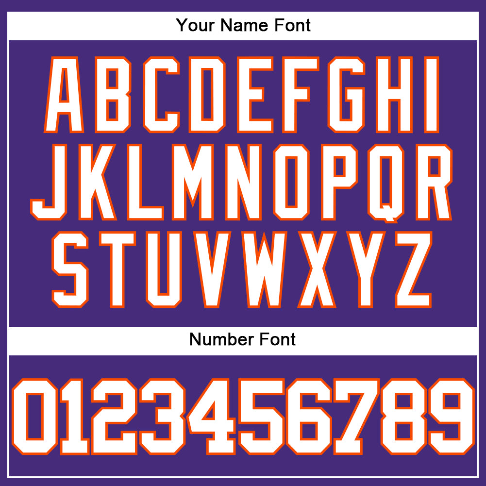 Custom Purple White-Orange Authentic Baseball Jersey - Sky-Custom