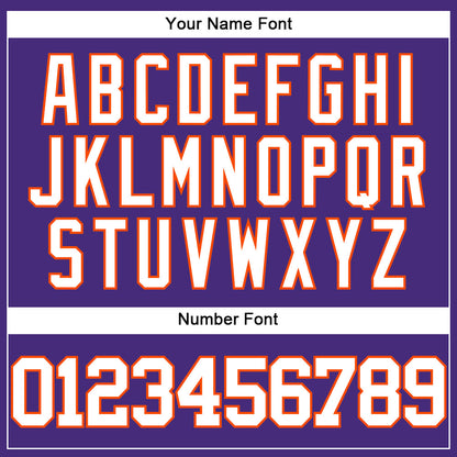 Custom Purple White-Orange Authentic Baseball Jersey - Sky-Custom