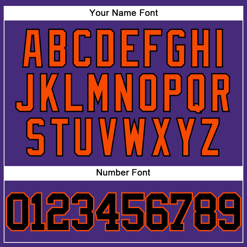 Custom Purple Black-Orange Authentic Baseball Jersey - Sky-Custom