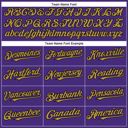 Custom Purple Black-Old Gold Authentic Baseball Jersey - Sky-Custom