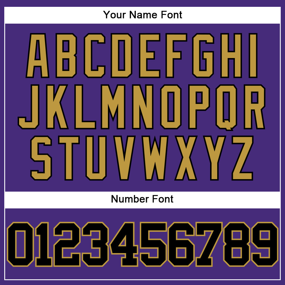 Custom Purple Black-Old Gold Authentic Baseball Jersey - Sky-Custom