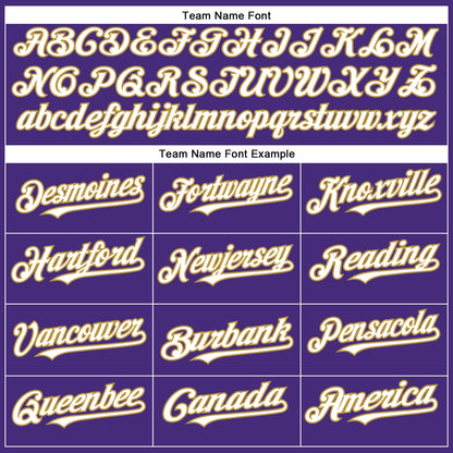 Custom Purple White-Old Gold Authentic Baseball Jersey - Sky-Custom