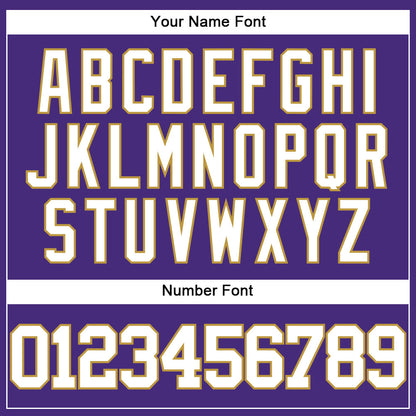 Custom Purple White-Old Gold Authentic Baseball Jersey - Sky-Custom