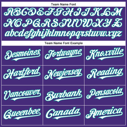 Custom Purple White-Teal Authentic Baseball Jersey - Sky-Custom