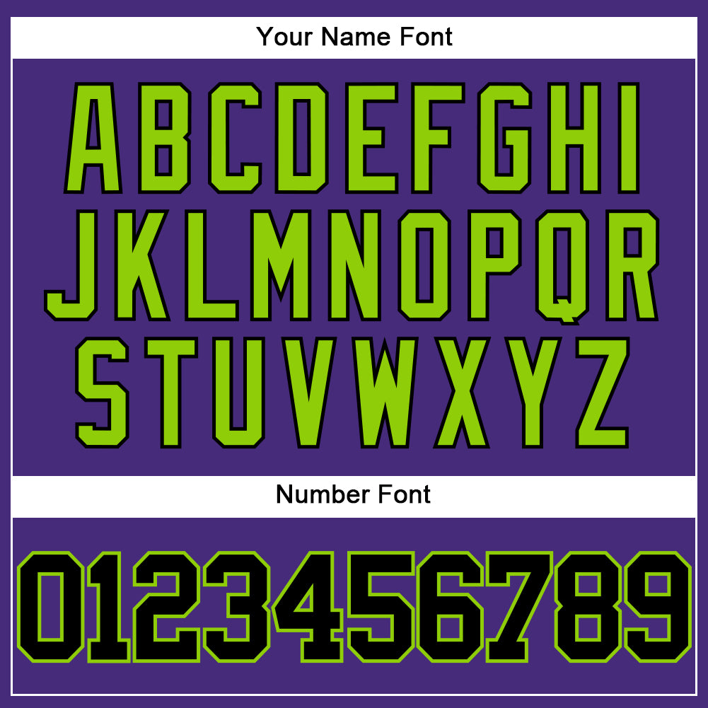 Custom Purple Black-Neon Green Authentic Baseball Jersey - Sky-Custom