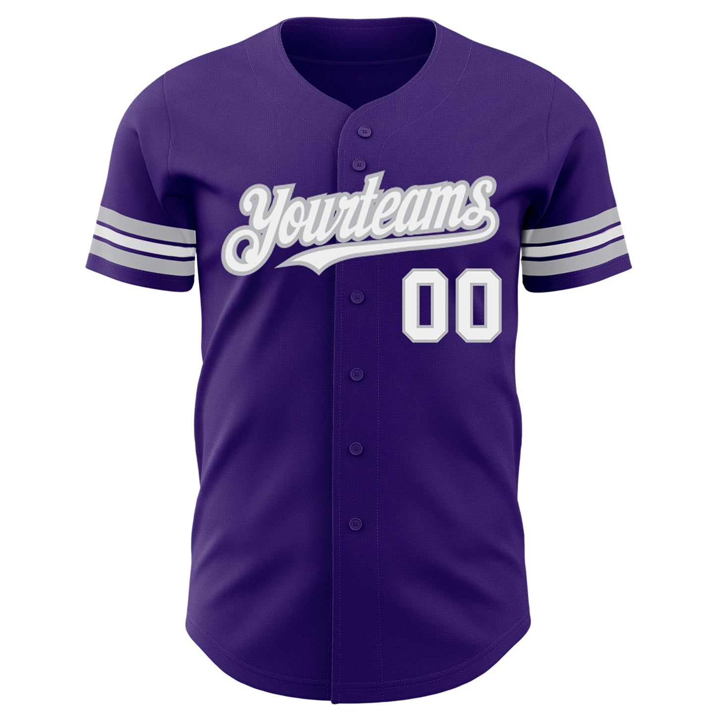 Custom Purple White-Gray Authentic Baseball Jersey - Sky-Custom