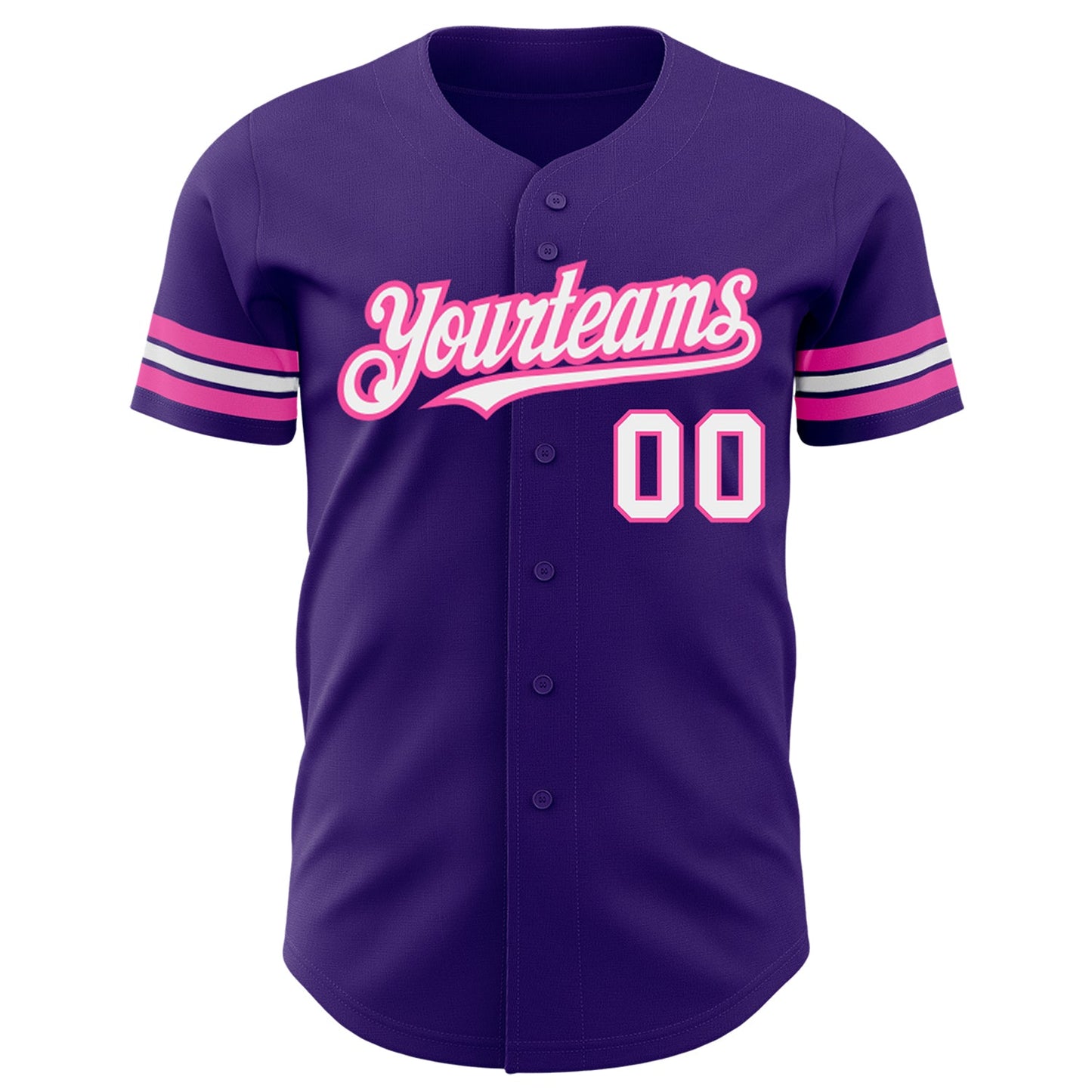 Custom Purple White-Pink Authentic Baseball Jersey - Sky-Custom