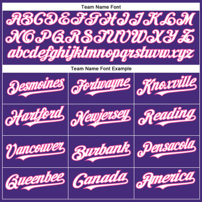 Custom Purple White-Pink Authentic Baseball Jersey - Sky-Custom