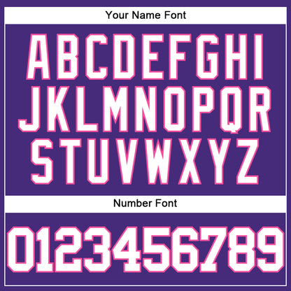 Custom Purple White-Pink Authentic Baseball Jersey - Sky-Custom