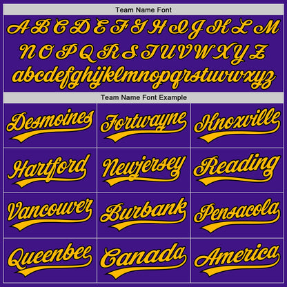 Custom Purple Black-Gold Authentic Throwback Baseball Jersey - Sky-Custom