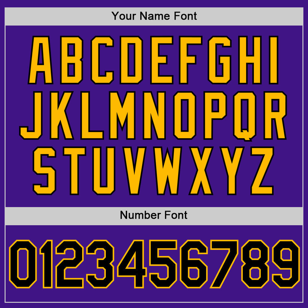Custom Purple Black-Gold Authentic Throwback Baseball Jersey - Sky-Custom