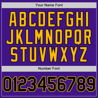 Custom Purple Black-Gold Authentic Throwback Baseball Jersey - Sky-Custom