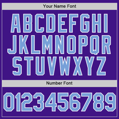 Custom Purple Light Blue-White Authentic Throwback Baseball Jersey - Sky-Custom