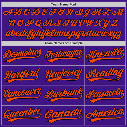Custom Purple Orange-Black Authentic Throwback Baseball Jersey - Sky-Custom