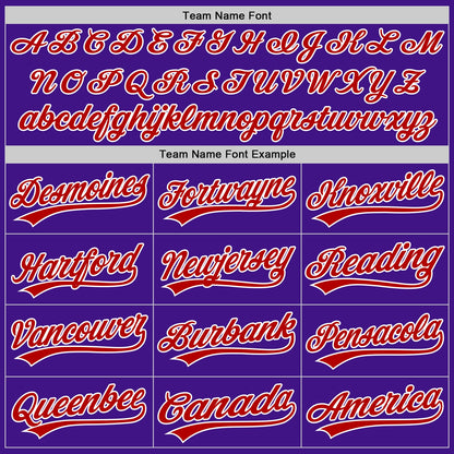 Custom Purple Red-White Authentic Throwback Baseball Jersey - Sky-Custom