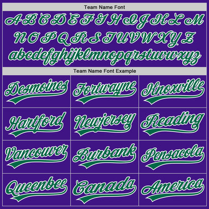 Custom Purple Kelly Green-White Authentic Throwback Baseball Jersey - Sky-Custom