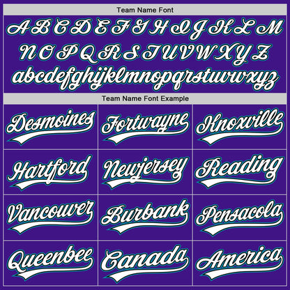 Custom Purple Black-Teal Authentic Throwback Baseball Jersey - Sky-Custom
