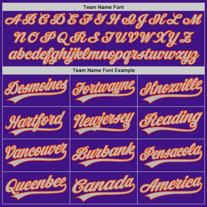 Custom Purple Orange-Gray Authentic Throwback Baseball Jersey - Sky-Custom