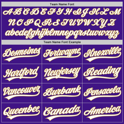 Custom Purple White-Old Gold Authentic Throwback Baseball Jersey - Sky-Custom