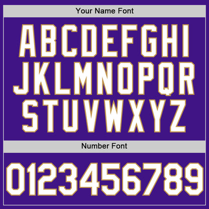 Custom Purple White-Old Gold Authentic Throwback Baseball Jersey - Sky-Custom