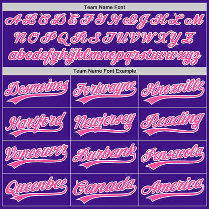 Custom Purple Pink-White Authentic Throwback Baseball Jersey - Sky-Custom