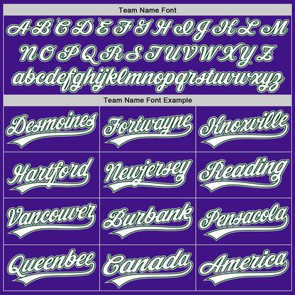 Custom Purple Green-Gray Authentic Throwback Baseball Jersey - Sky-Custom
