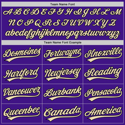 Custom Purple Black-Cream Authentic Throwback Baseball Jersey - Sky-Custom